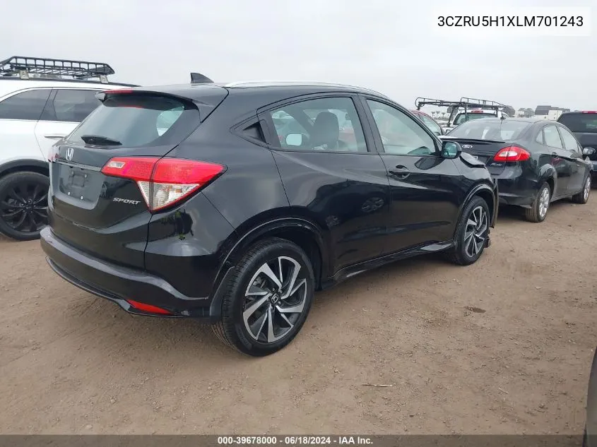 2020 Honda Hr-V 2Wd Sport VIN: 3CZRU5H1XLM701243 Lot: 39678000