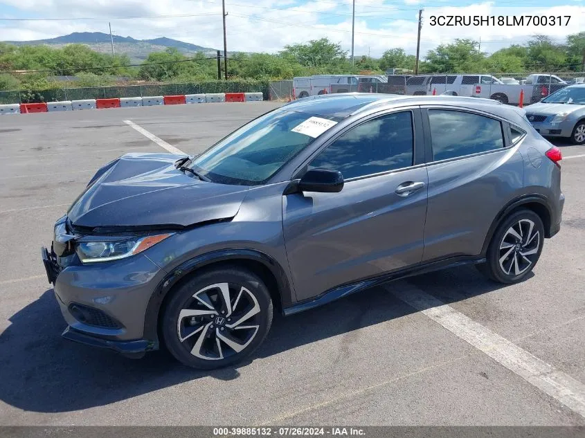 2020 Honda Hr-V 2Wd Sport VIN: 3CZRU5H18LM700317 Lot: 39885132