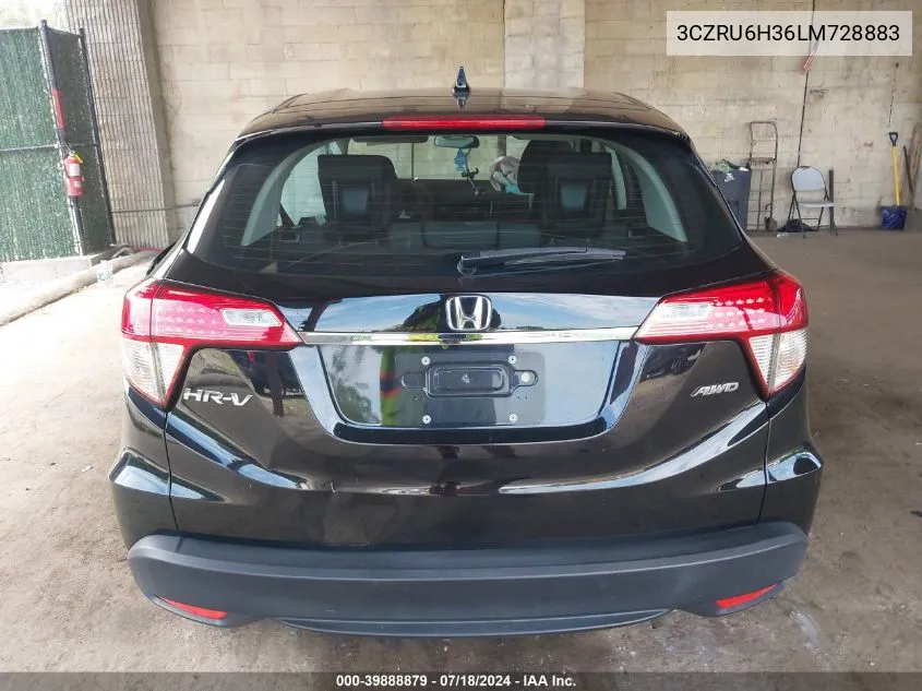 2020 Honda Hr-V Awd Lx VIN: 3CZRU6H36LM728883 Lot: 39888879