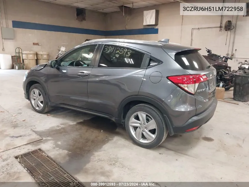 2020 Honda Hr-V Awd Ex VIN: 3CZRU6H51LM722958 Lot: 39912593