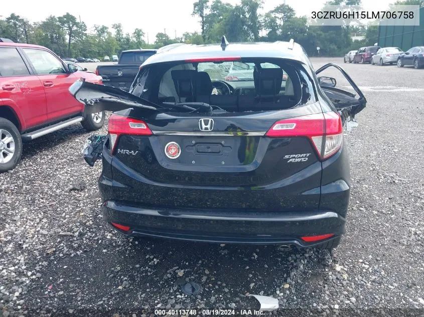 2020 Honda Hr-V Awd Sport VIN: 3CZRU6H15LM706758 Lot: 40113748