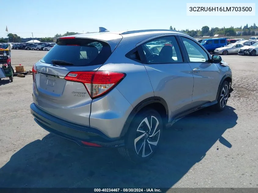 2020 Honda Hr-V Awd Sport VIN: 3CZRU6H16LM703500 Lot: 40234467