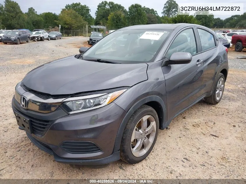 2020 Honda Hr-V Lx VIN: 3CZRU6H34LM722872 Lot: 40259526