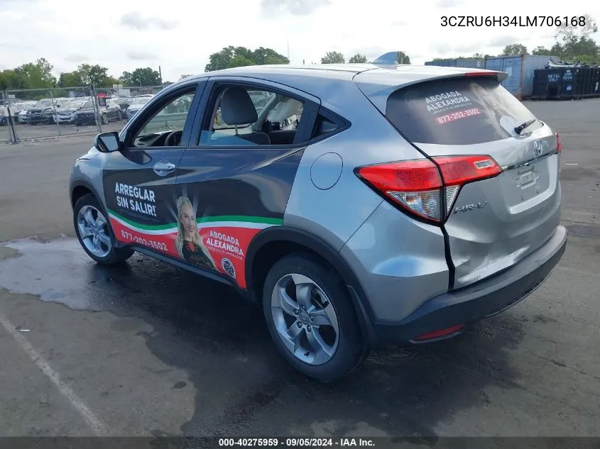 2020 Honda Hr-V Lx VIN: 3CZRU6H34LM706168 Lot: 40275959