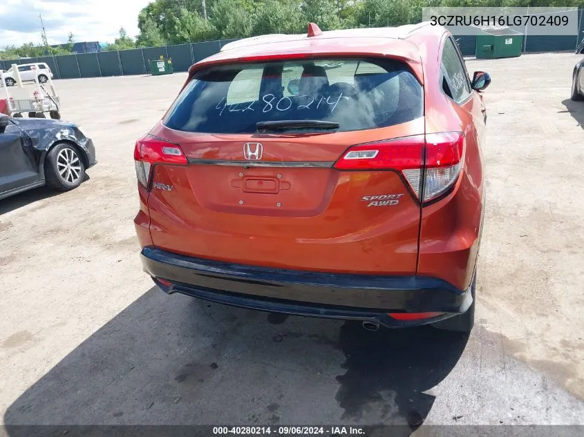 2020 Honda Hr-V Awd Sport VIN: 3CZRU6H16LG702409 Lot: 40280214