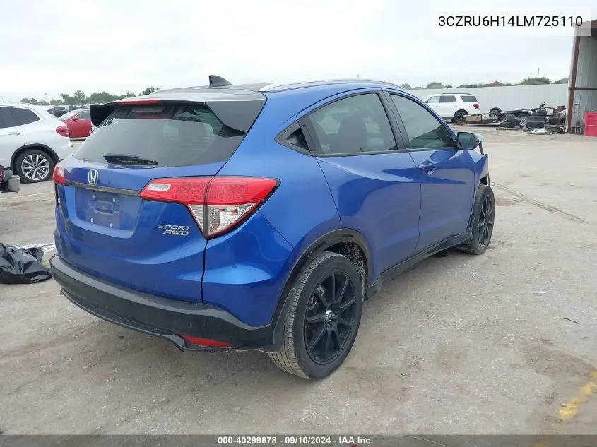 2020 Honda Hr-V Sport VIN: 3CZRU6H14LM725110 Lot: 40299878