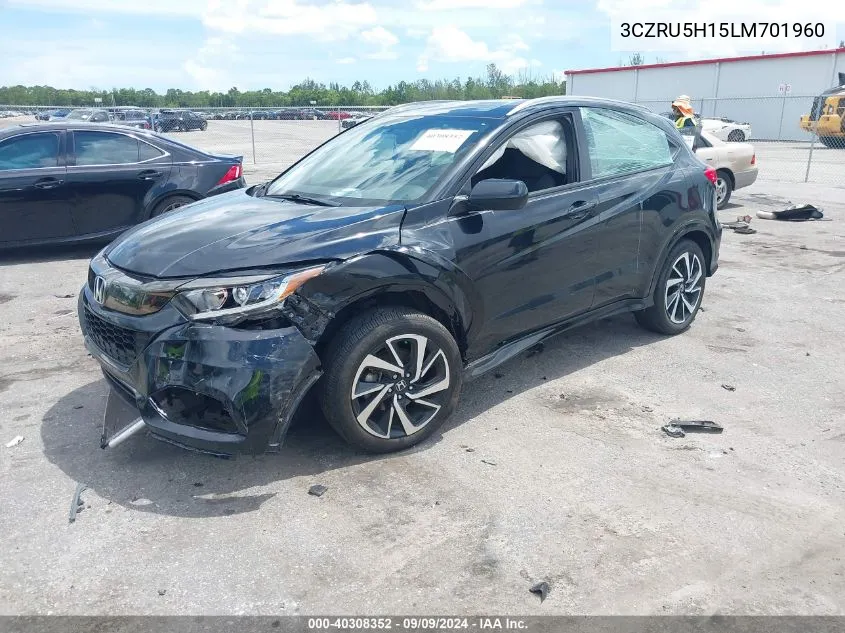 2020 Honda Hr-V 2Wd Sport VIN: 3CZRU5H15LM701960 Lot: 40308352