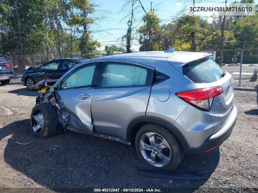 2020 Honda Hr-V Awd Lx VIN: 3CZRU6H38LM716010 Lot: 40312847