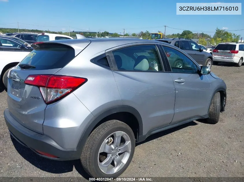 2020 Honda Hr-V Awd Lx VIN: 3CZRU6H38LM716010 Lot: 40312847