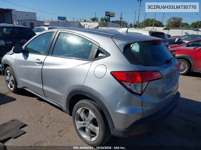 2020 Honda Hr-V Awd Lx VIN: 3CZRU6H33LM730770 Lot: 40666053