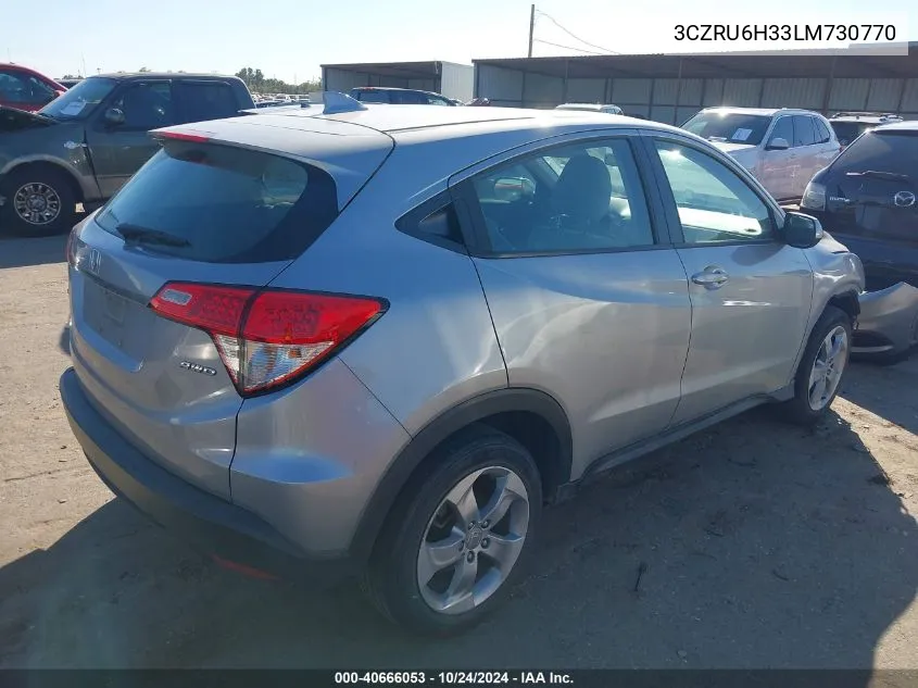 2020 Honda Hr-V Awd Lx VIN: 3CZRU6H33LM730770 Lot: 40666053