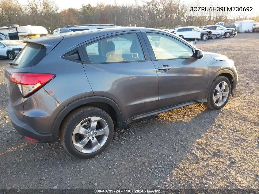 2020 Honda Hr-V Awd Lx VIN: 3CZRU6H39LM730692 Lot: 40799724