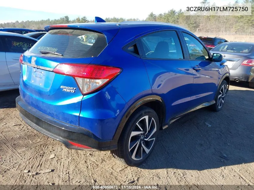 2020 Honda Hr-V Awd Sport VIN: 3CZRU6H17LM725750 Lot: 40850673