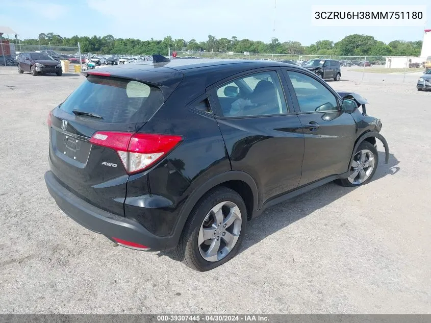 3CZRU6H38MM751180 2021 Honda Hr-V Awd Lx