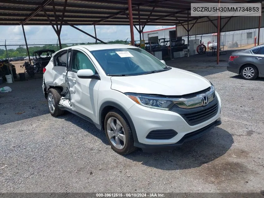 2021 Honda Hr-V 2Wd Lx VIN: 3CZRU5H30MM734853 Lot: 39612515