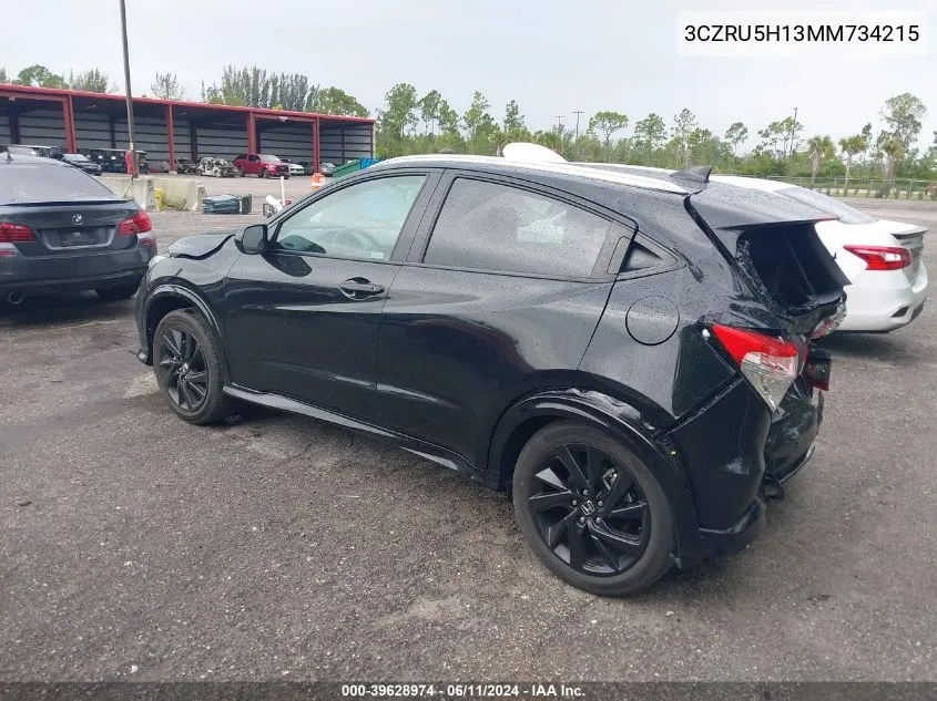 2021 Honda Hr-V 2Wd Sport VIN: 3CZRU5H13MM734215 Lot: 39628974