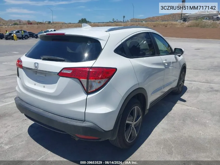 2021 Honda Hr-V 2Wd Ex VIN: 3CZRU5H51MM717142 Lot: 39653529