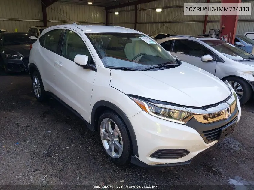 2021 Honda Hr-V Awd Lx VIN: 3CZRU6H34MM734313 Lot: 39657966