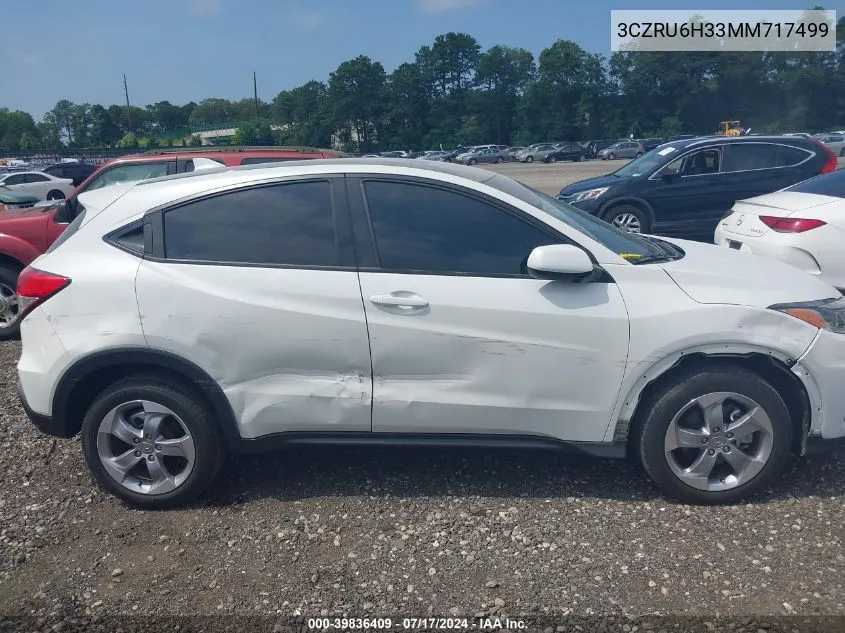 3CZRU6H33MM717499 2021 Honda Hr-V Awd Lx