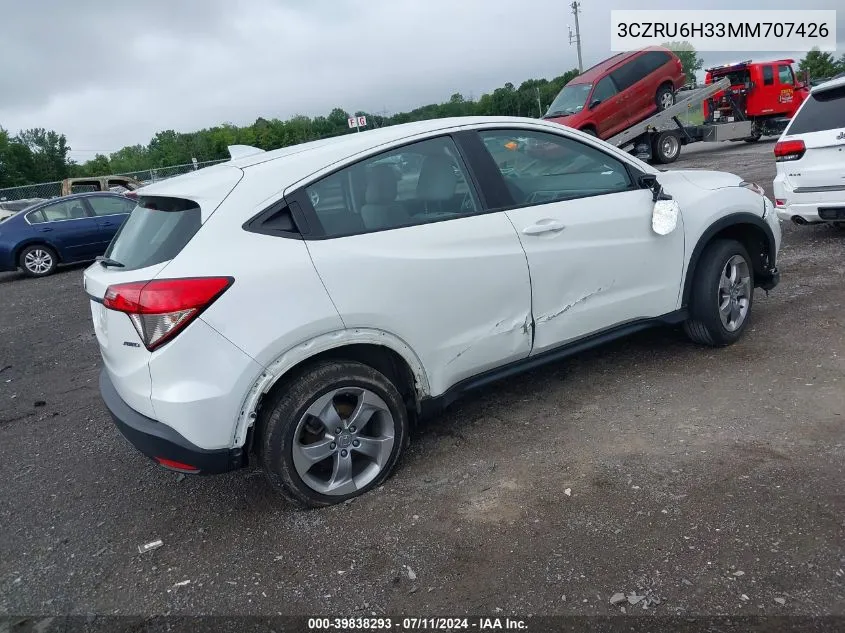 3CZRU6H33MM707426 2021 Honda Hr-V Awd Lx