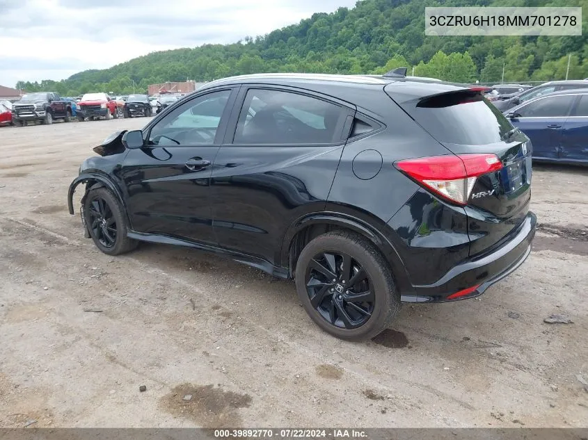 2021 Honda Hr-V Awd Sport VIN: 3CZRU6H18MM701278 Lot: 39892770