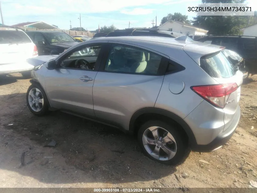 2021 Honda Hr-V 2Wd Lx VIN: 3CZRU5H34MM734371 Lot: 39903108