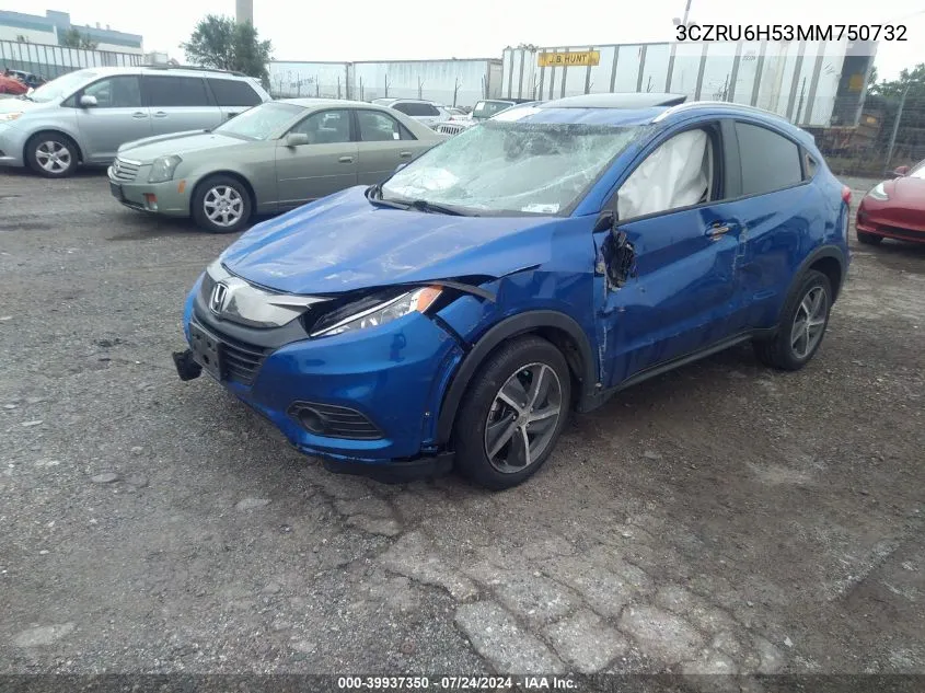 3CZRU6H53MM750732 2021 Honda Hr-V Awd Ex