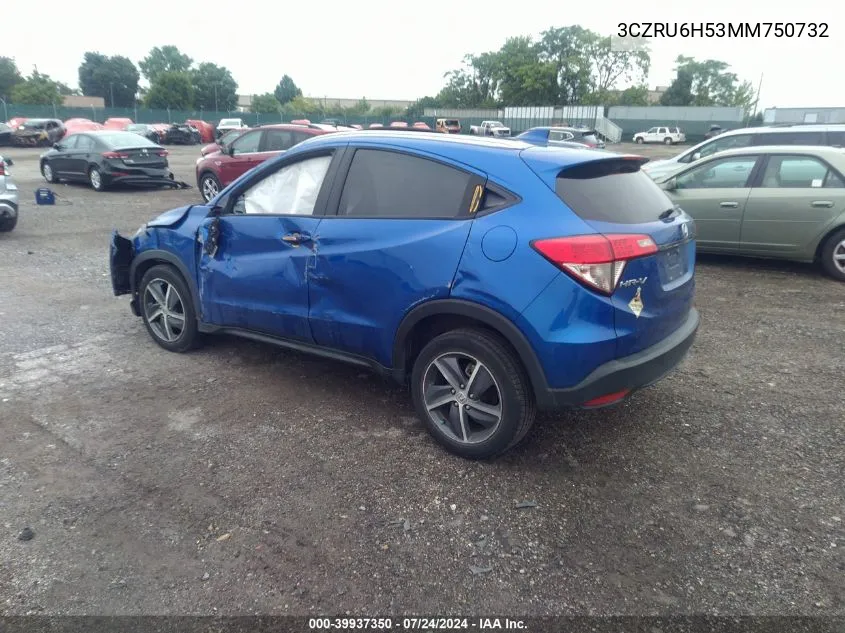 2021 Honda Hr-V Awd Ex VIN: 3CZRU6H53MM750732 Lot: 39937350