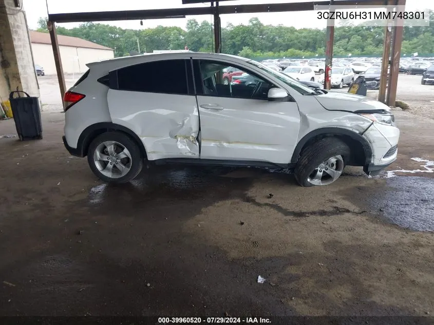 2021 Honda Hr-V Awd Lx VIN: 3CZRU6H31MM748301 Lot: 39960520