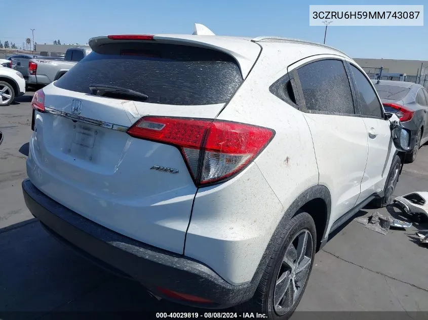 2021 Honda Hr-V Awd Ex VIN: 3CZRU6H59MM743087 Lot: 40029819