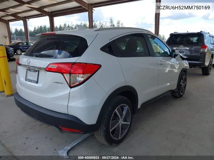 2021 Honda Hr-V Awd Ex VIN: 3CZRU6H52MM750169 Lot: 40080933