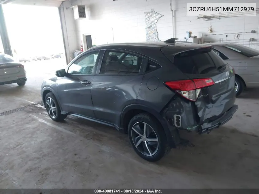 2021 Honda Hr-V Awd Ex VIN: 3CZRU6H51MM712979 Lot: 40081741