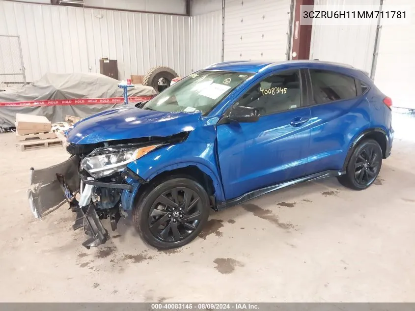 2021 Honda Hr-V Awd Sport VIN: 3CZRU6H11MM711781 Lot: 40083145