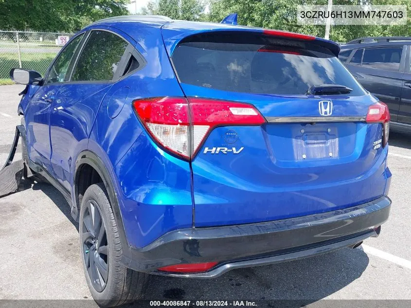 2021 Honda Hr-V Awd Sport VIN: 3CZRU6H13MM747603 Lot: 40086847