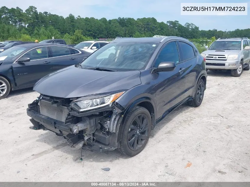 2021 Honda Hr-V 2Wd Sport VIN: 3CZRU5H17MM724223 Lot: 40087134