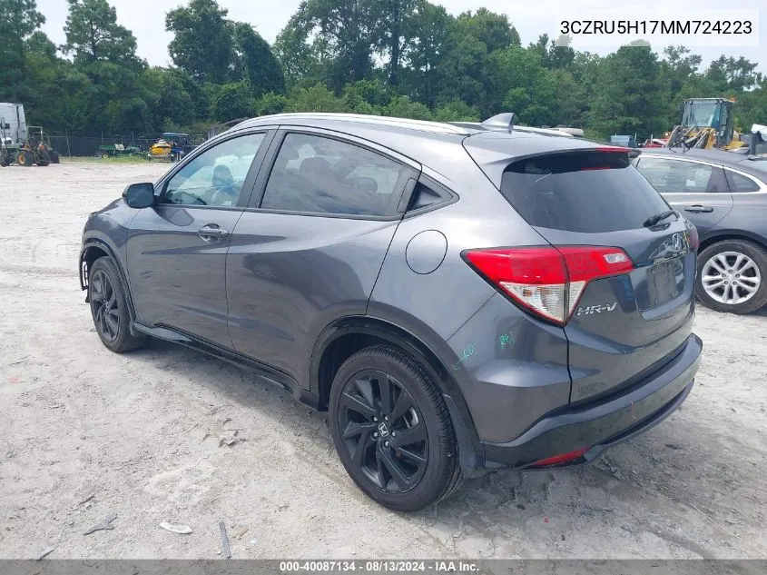 2021 Honda Hr-V 2Wd Sport VIN: 3CZRU5H17MM724223 Lot: 40087134