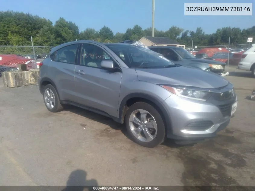 2021 Honda Hr-V Awd Lx VIN: 3CZRU6H39MM738146 Lot: 40094747