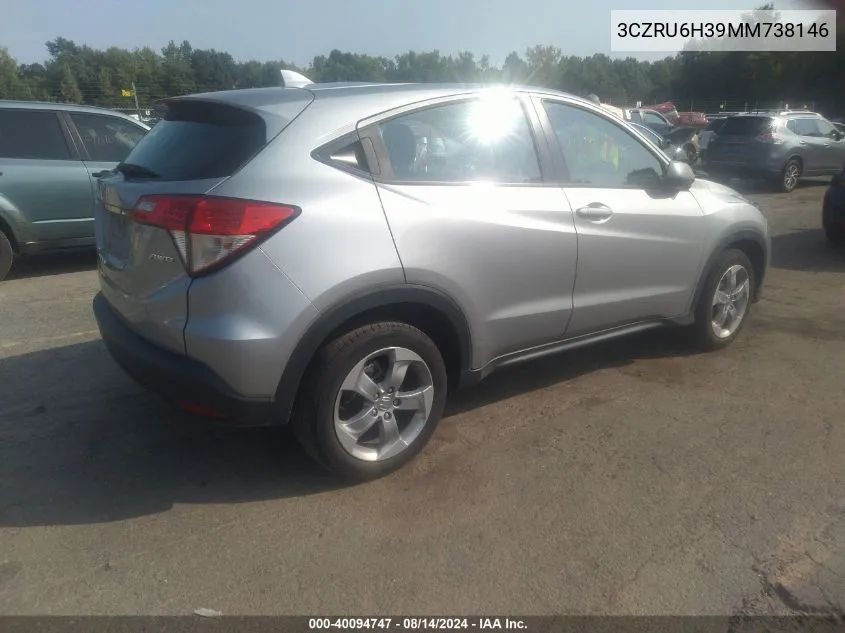 3CZRU6H39MM738146 2021 Honda Hr-V Awd Lx