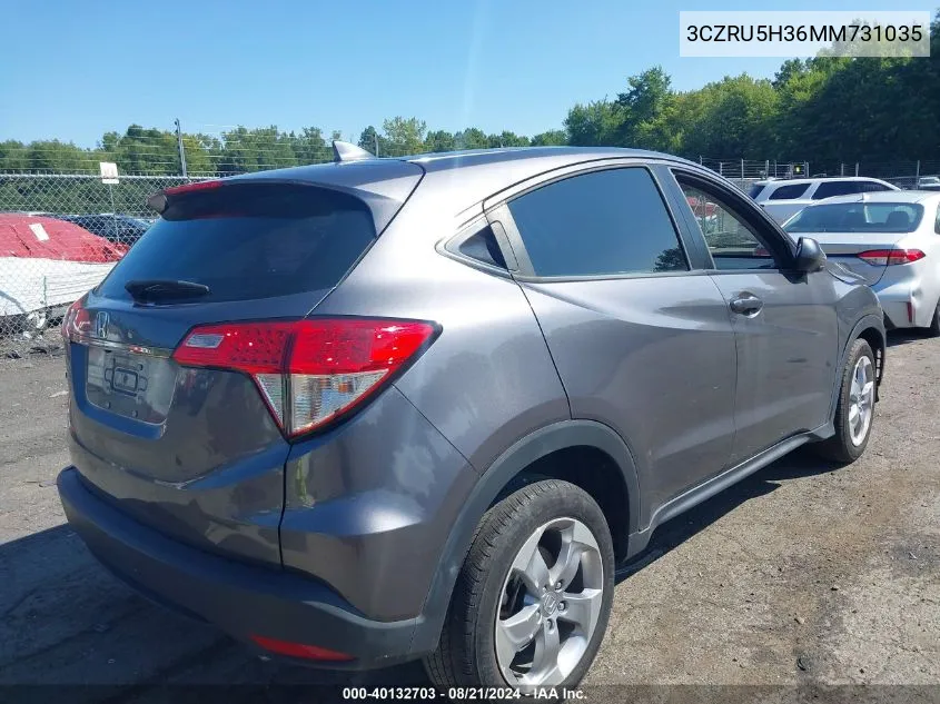 2021 Honda Hr-V Lx VIN: 3CZRU5H36MM731035 Lot: 40132703