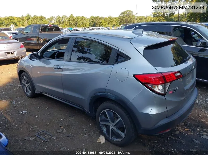 2021 Honda Hr-V Awd Ex-L VIN: 3CZRU6H78MM731238 Lot: 40153088