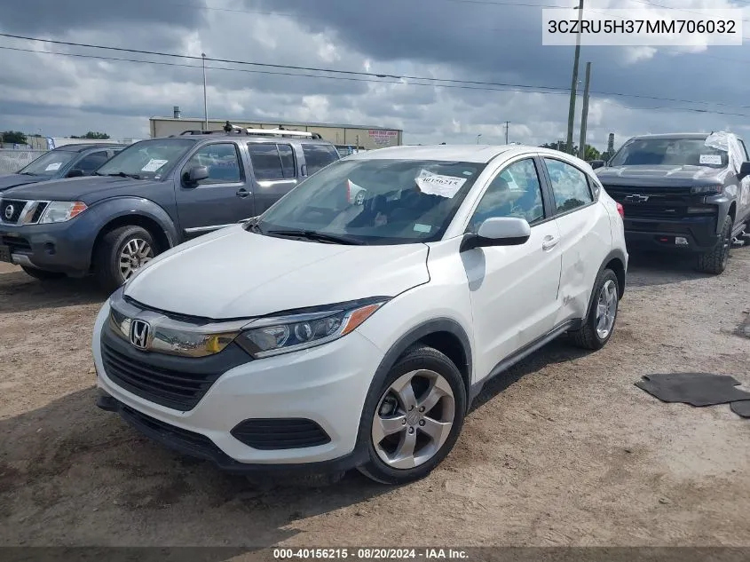 2021 Honda Hr-V 2Wd Lx VIN: 3CZRU5H37MM706032 Lot: 40156215