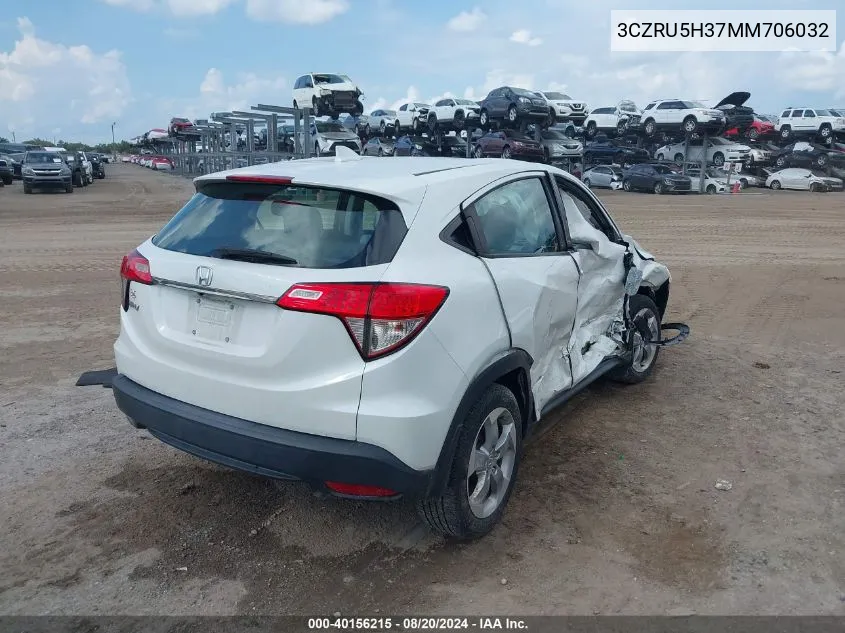 2021 Honda Hr-V 2Wd Lx VIN: 3CZRU5H37MM706032 Lot: 40156215