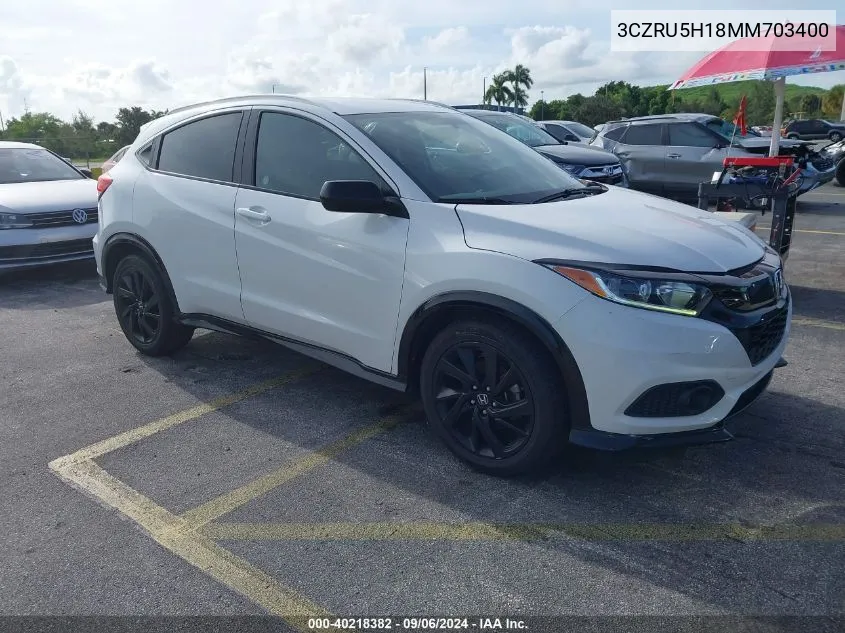 2021 Honda Hr-V 2Wd Sport VIN: 3CZRU5H18MM703400 Lot: 40218382