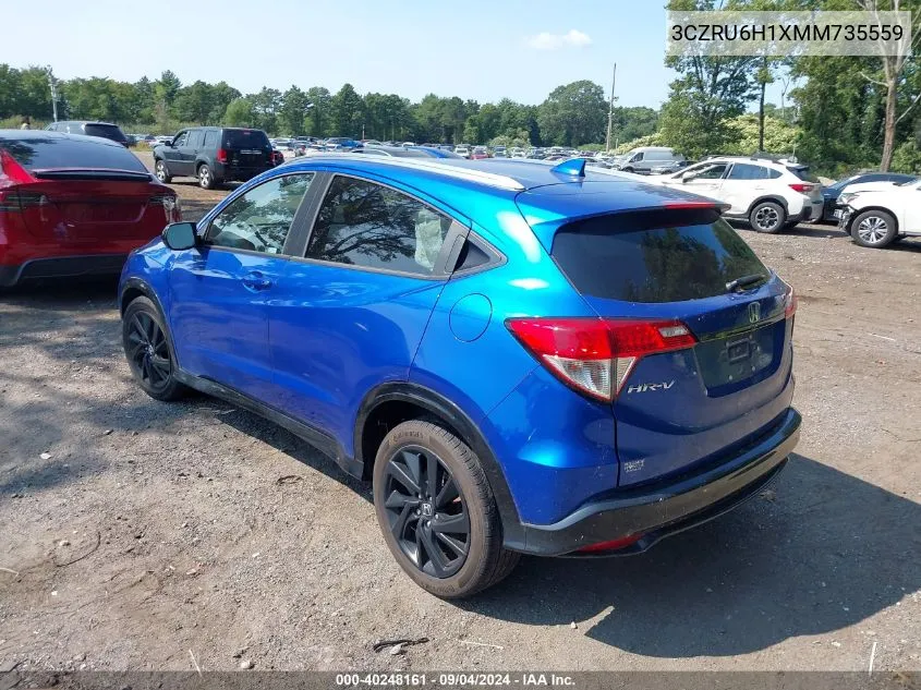 2021 Honda Hr-V Awd Sport VIN: 3CZRU6H1XMM735559 Lot: 40248161