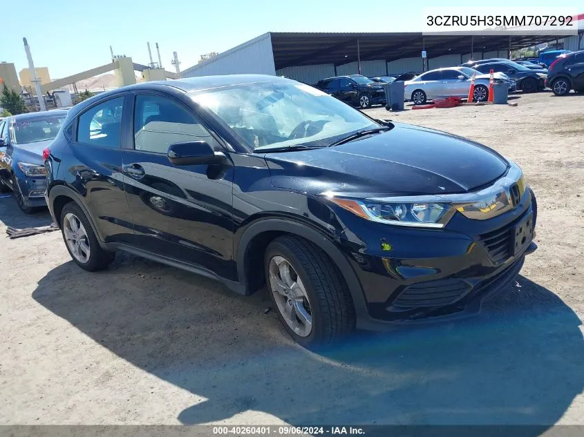 2021 Honda Hr-V 2Wd Lx VIN: 3CZRU5H35MM707292 Lot: 40260401