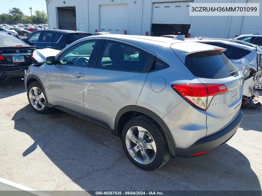 2021 Honda Hr-V Lx VIN: 3CZRU6H36MM701099 Lot: 40267535