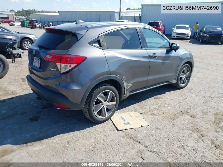 2021 Honda Hr-V Ex VIN: 3CZRU6H56MM742690 Lot: 40268978