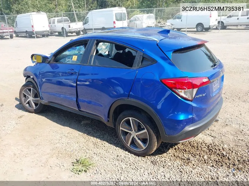 2021 Honda Hr-V Awd Ex VIN: 3CZRU6H52MM735381 Lot: 40275282