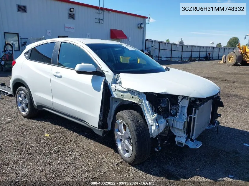 2021 Honda Hr-V Awd Lx VIN: 3CZRU6H31MM748332 Lot: 40329022