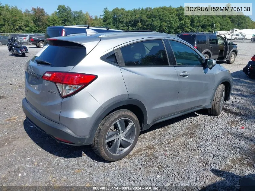 2021 Honda Hr-V Ex VIN: 3CZRU6H52MM706138 Lot: 40333114